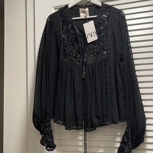 Zara Boho Glam Blouse.